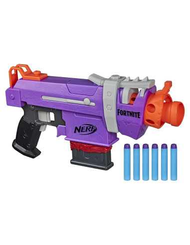 Blaster Nerf Fortnite SMG-E - Disparo Motorizado, 6 Dardos