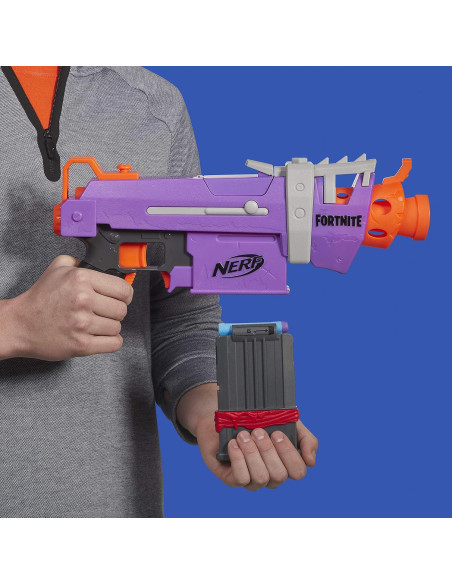 Blaster Nerf Fortnite SMG-E - Disparo Motorizado, 6 Dardos