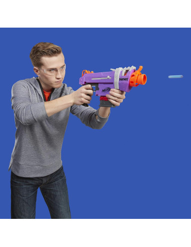Blaster Nerf Fortnite SMG-E - Disparo Motorizado, 6 Dardos