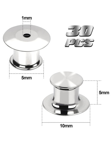 30 Sujetadores de Pin Metálicos DECYOOL Cobre Niquelado