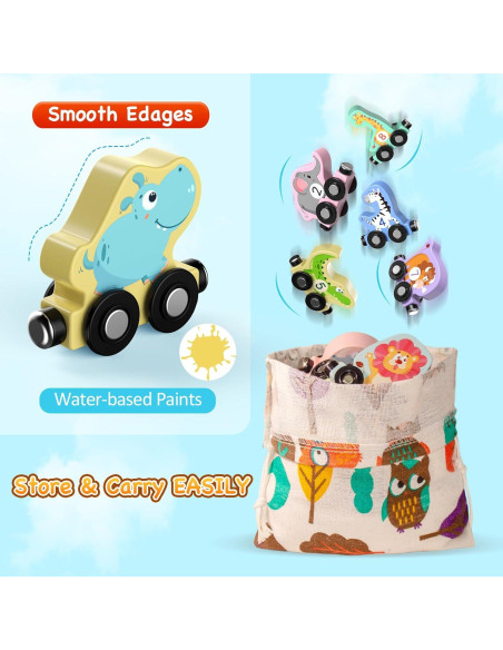 Set de Tren de Animales de Madera Zeoddler 11 Piezas Montessori