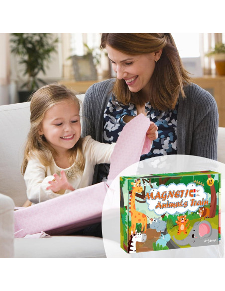 Set de Tren de Animales de Madera Zeoddler 11 Piezas Montessori