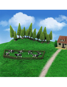 15 Árboles de Cedro y 8 Vacas para Paisaje Evemodel 2