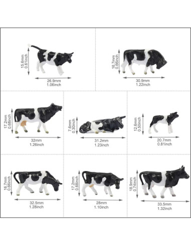 15 Árboles de Cedro y 8 Vacas para Paisaje Evemodel