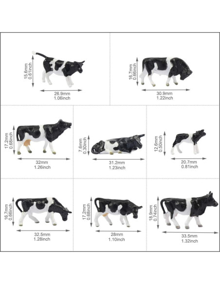 15 Árboles de Cedro y 8 Vacas para Paisaje Evemodel