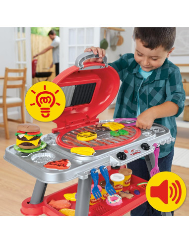 Play-Doh Grill Set Hasbro con Luces y Sonidos, 17 Accesorios