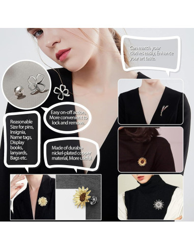 30 Sujetadores de Pin Metálicos DECYOOL Cobre Niquelado