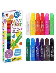 Palos de Pintura TBC 12 Colores Lavables No Tóxicos