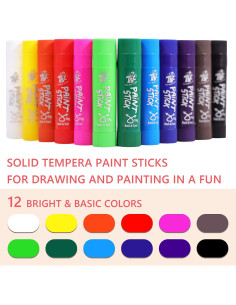 Palos de Pintura TBC 12 Colores Lavables No Tóxicos 2