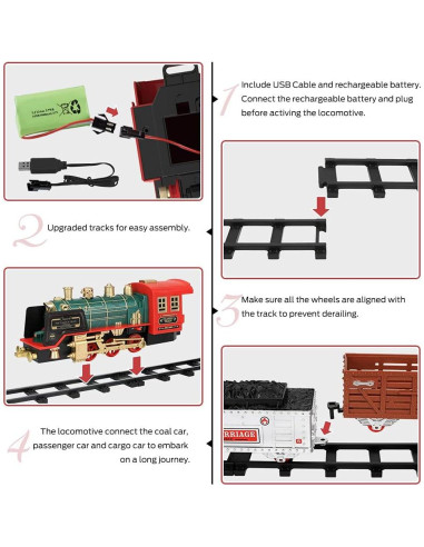 Juego de Tren Eléctrico Mini Tudou con Control Remoto 1.05 kg