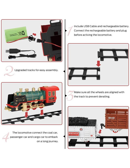 Juego de Tren Eléctrico Mini Tudou con Control Remoto 1.05 kg