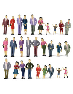Figuras Pintadas a Escala 1:25 Evemodel 28 PCS para Trenes