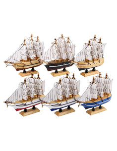 Barco de Vela de Madera Dedoot Paquete de 6 Decoración Náutica