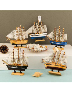 Barco de Vela de Madera Dedoot Paquete de 6 Decoración Náutica 2