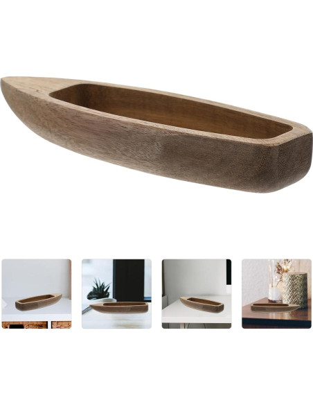 Barco de Madera Operitacx Adorno de Escritorio DIY 14.76 cm