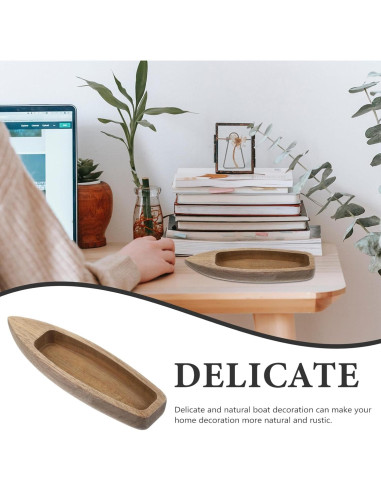 Barco de Madera Operitacx Adorno de Escritorio DIY 14.76 cm