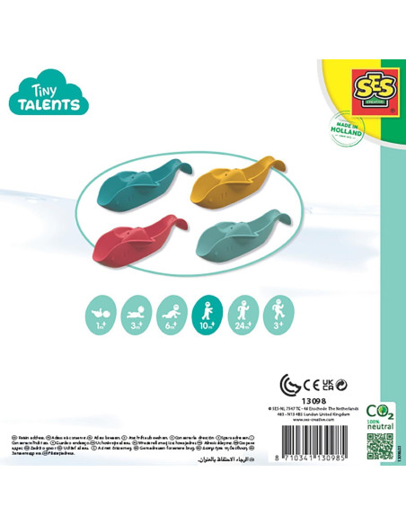 SES Creative Juguetes de Baño Peces en Fila 4 Botes