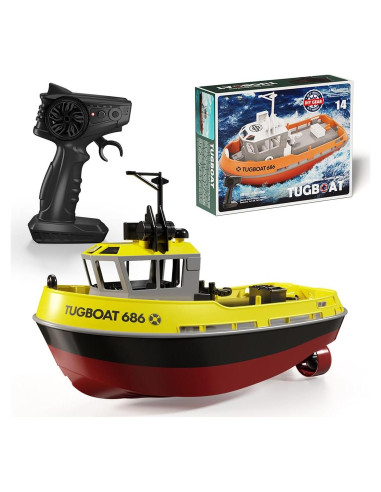 Barco RC Remolcador Weendiypty 2.4GHz Amarillo 15 km/h