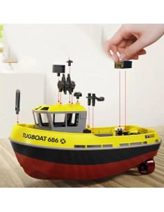 Barco RC Remolcador Weendiypty 2.4GHz Amarillo 15 km/h 2