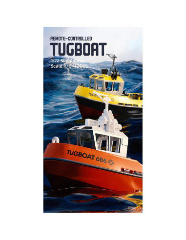 Barco RC Remolcador Weendiypty 2.4GHz Amarillo 15 km/h