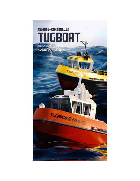 Barco RC Remolcador Weendiypty 2.4GHz Amarillo 15 km/h