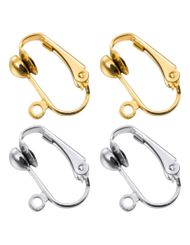 Convertidores de Pendientes Clip-on Bememo 36 Piezas Oro Plata