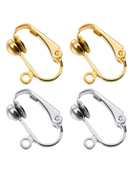 Convertidores de Pendientes Clip-on Bememo 36 Piezas Oro Plata