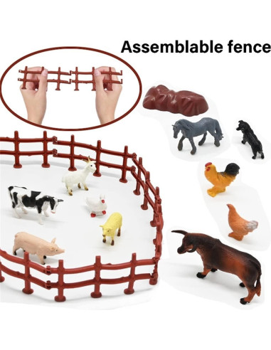 Juego de Granja BOLZRA 66PCS Animales y Vehículo para Niños