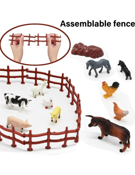 Juego de Granja BOLZRA 66PCS Animales y Vehículo para Niños