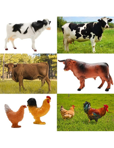 Juego de Granja BOLZRA 66PCS Animales y Vehículo para Niños