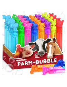 32 Varitas de Burbujas de Animales de Granja JASNKKONT