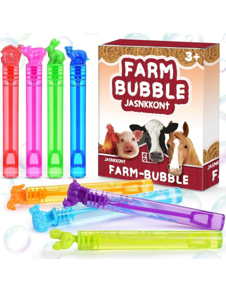 32 Varitas de Burbujas de Animales de Granja JASNKKONT