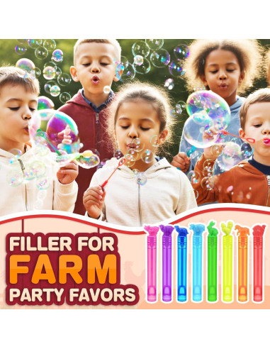 32 Varitas de Burbujas de Animales de Granja JASNKKONT