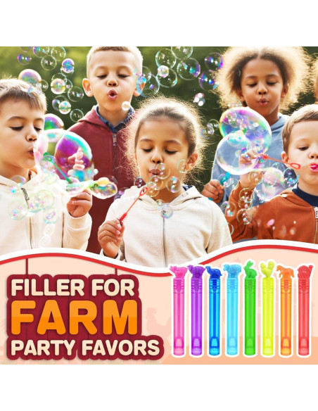32 Varitas de Burbujas de Animales de Granja JASNKKONT
