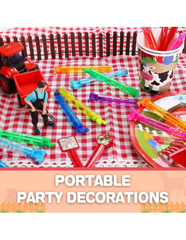 32 Varitas de Burbujas de Animales de Granja JASNKKONT