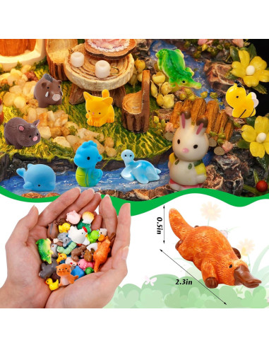 42 Piezas Mini Figuras de Animales de Resina para Decoración