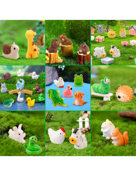 42 Piezas Mini Figuras de Animales de Resina para Decoración