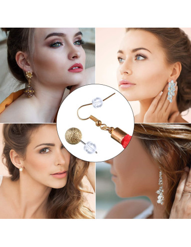 100 Respaldo de Aretes Silicona Hicarer en 2 Tamaños