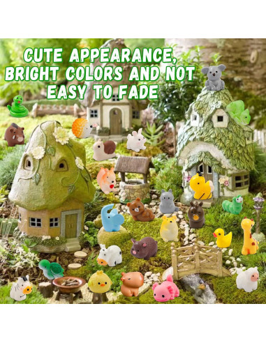 42 Piezas Mini Figuras de Animales de Resina para Decoración