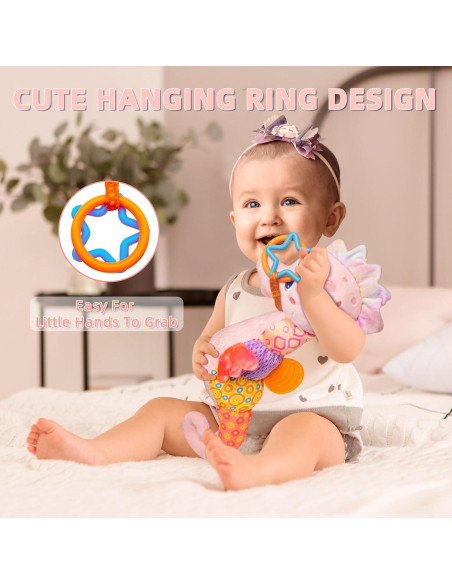 Juguete Caballito de Mar Musical Rosa para Bebés 0-12 Meses