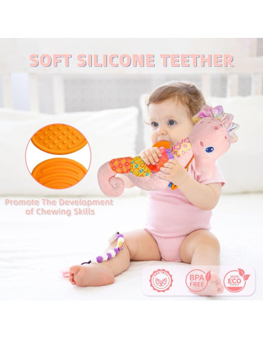 Juguete Caballito de Mar Musical Rosa para Bebés 0-12 Meses