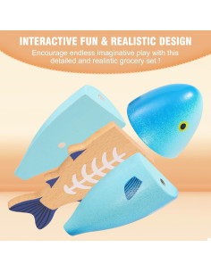 Juego de Comida de Madera Pithfor para Niños 1,11 kg 2