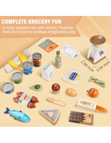 Juego de Comida de Madera Pithfor para Niños 1,11 kg