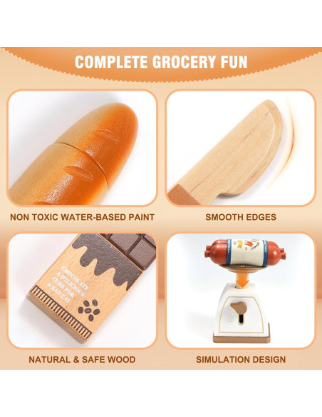 Juego de Comida de Madera Pithfor para Niños 1,11 kg