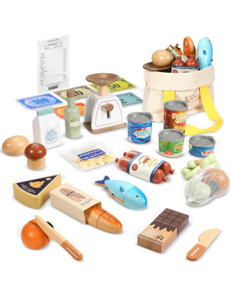 Juego de Comida de Madera Pithfor para Niños 1,11 kg