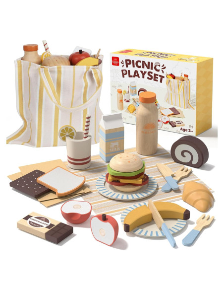 Conjunto de Comida de Juguete Lehoo Castle Madera 20x12 cm