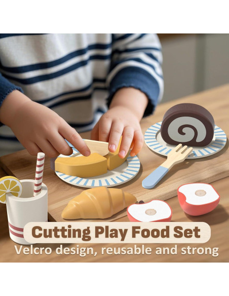 Conjunto de Comida de Juguete Lehoo Castle Madera 20x12 cm