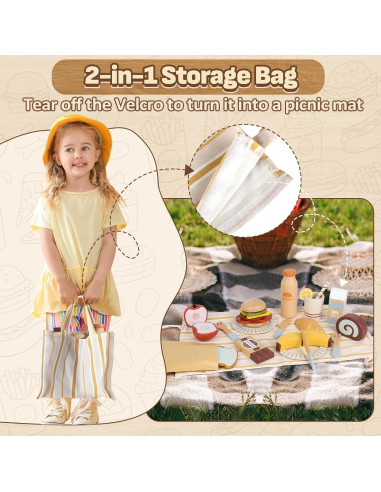 Conjunto de Comida de Juguete Lehoo Castle Madera 20x12 cm