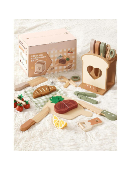 Conjunto de cuchillos de juguete ROBOTIME con frutas y verduras