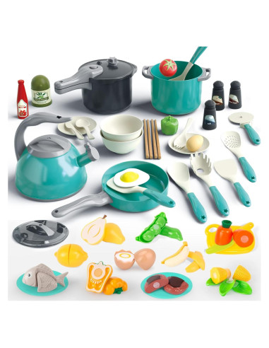 Set de Juguetes de Cocina Bruvoalon 67 Piezas Verde
